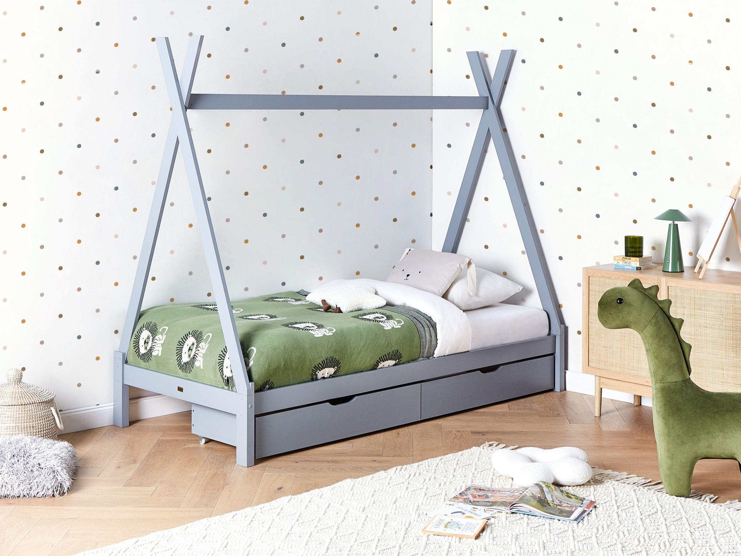 Beliani Kinderbett mit Schubladen aus Kiefernholz Modern DEVAY