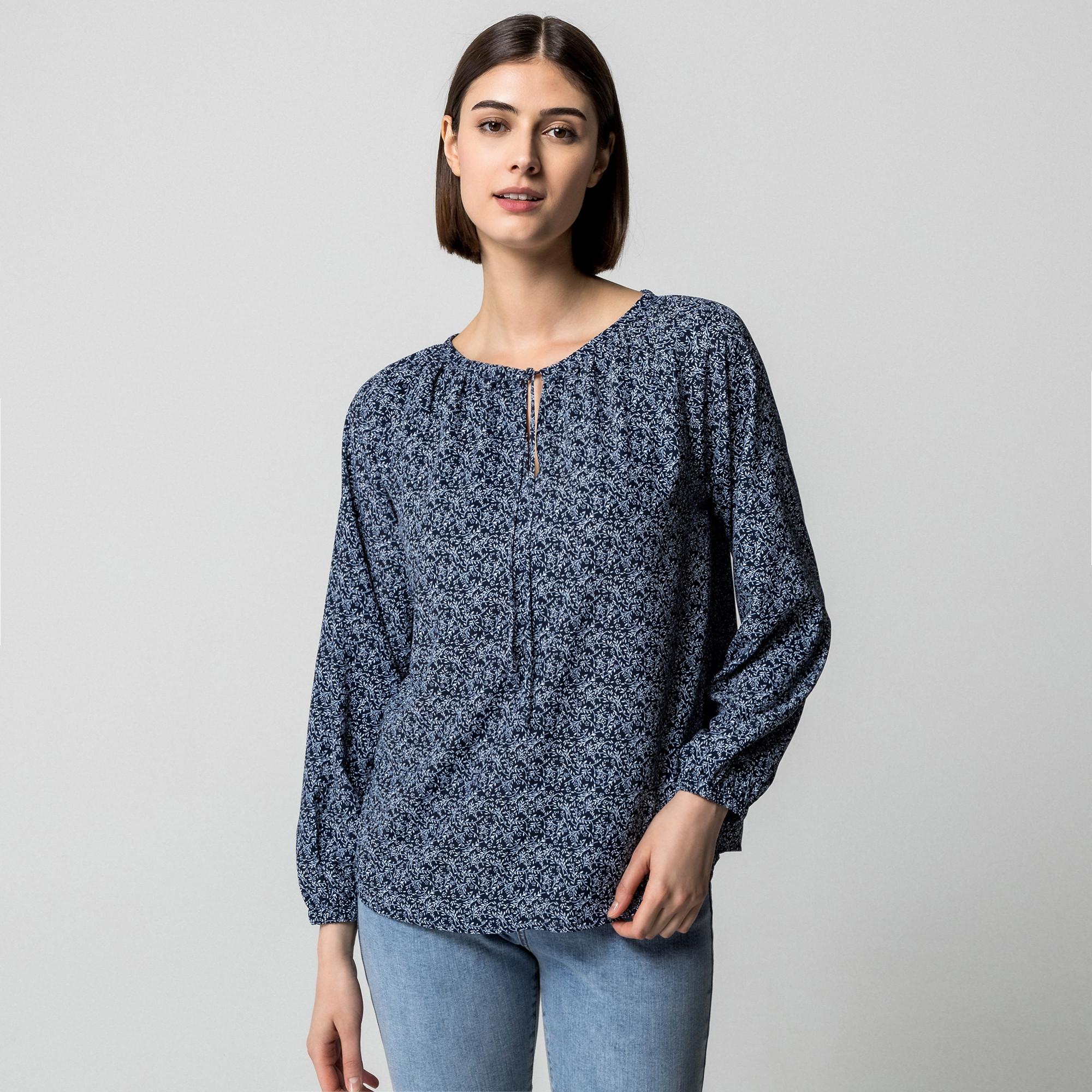 Manor Woman Bluse mit Blumenmuster und langen Ärmeln