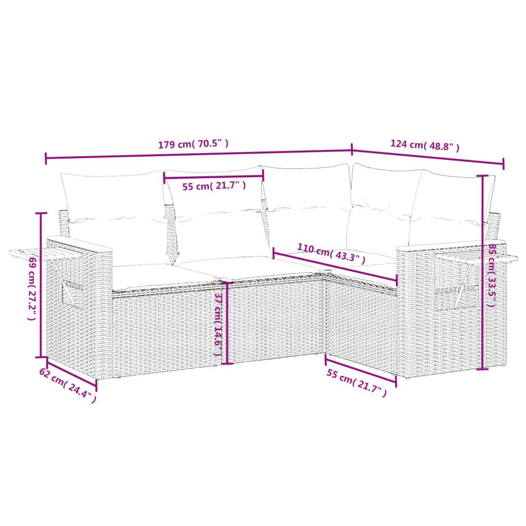 VidaXL Garten sofagarnitur poly-rattan