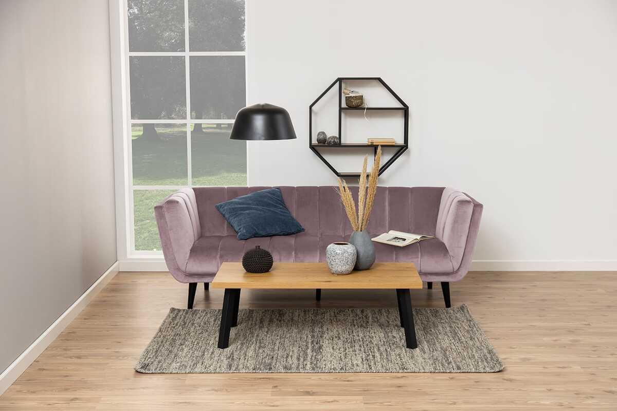 mutoni Wandregal Multiple Bronx 3 Böden Melamin Wildeiche Schwarz 77x20x77cm