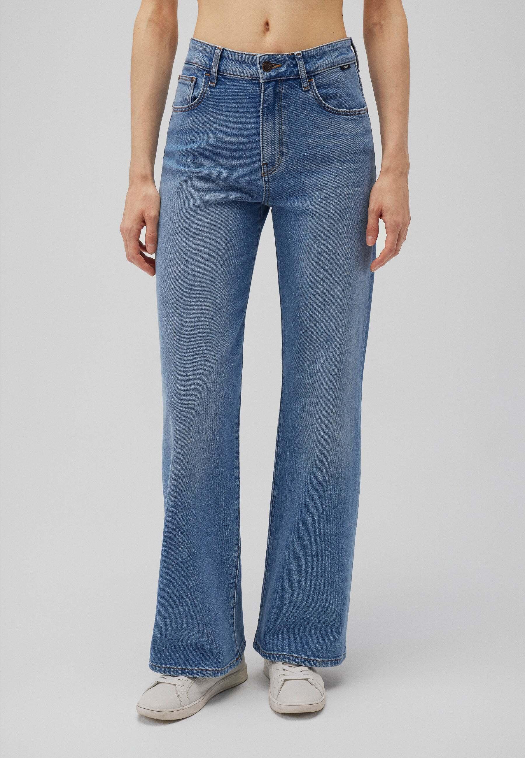 Mavi Malibu Mid Indigo Brushed 90s High Rise Loose Wide Leg Jeans