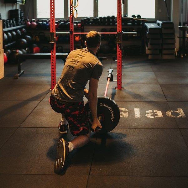 GladiatorFit T-Bar Zug Olympiastange aus Stahl für Stangen Ø 50mm