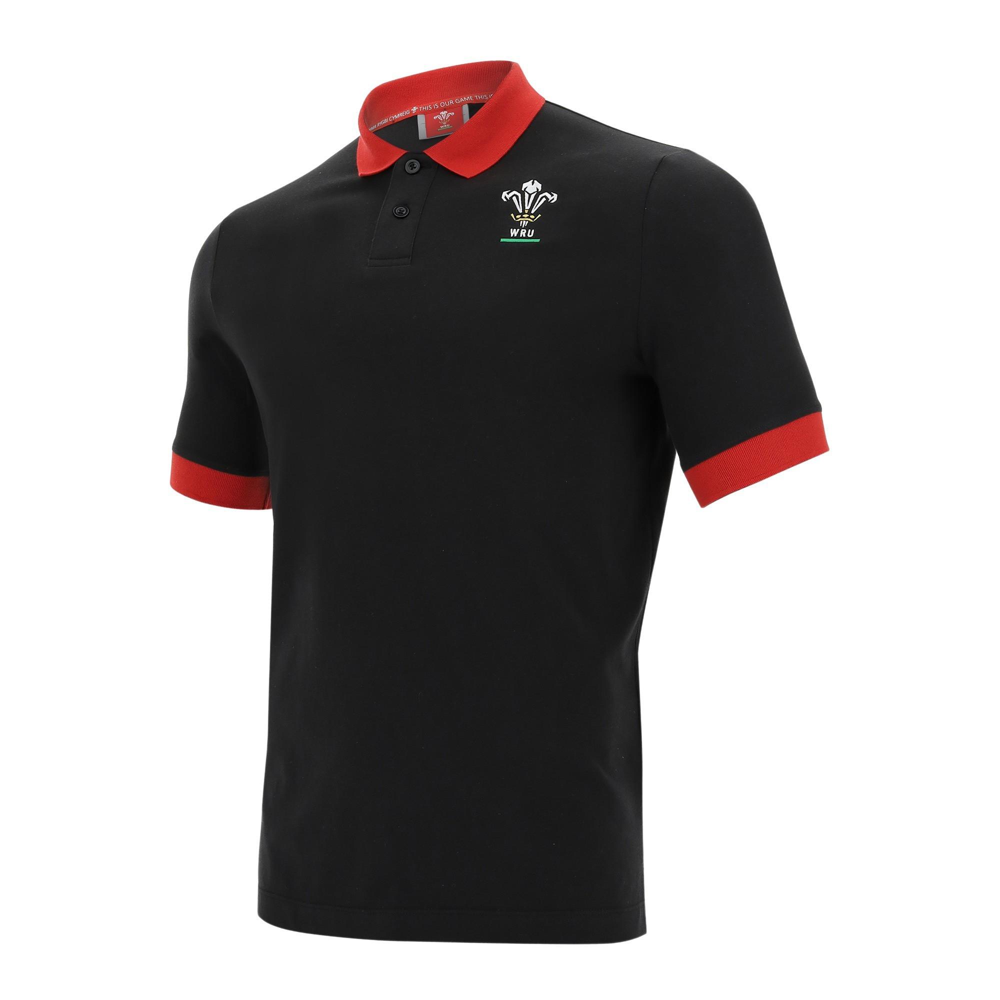 macron Wales Rugby 2020/21 Baumwoll Pique Poloshirt