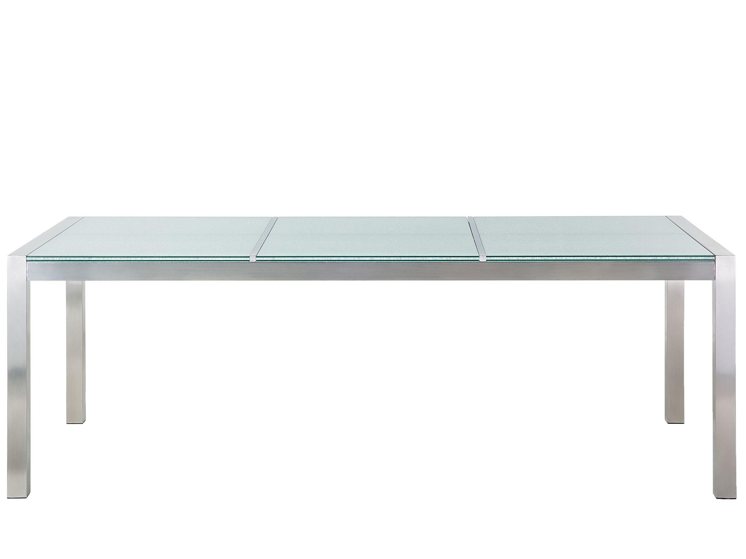 Beliani Gartentisch aus Sicherheitsglas Industriell GROSSETO