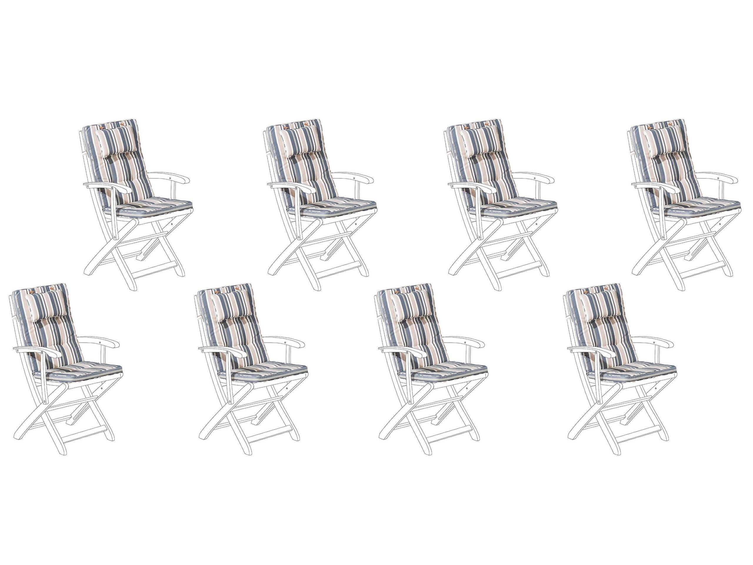 Beliani Sitzauflagen 8er Set aus Polyester Klassisch MAUI