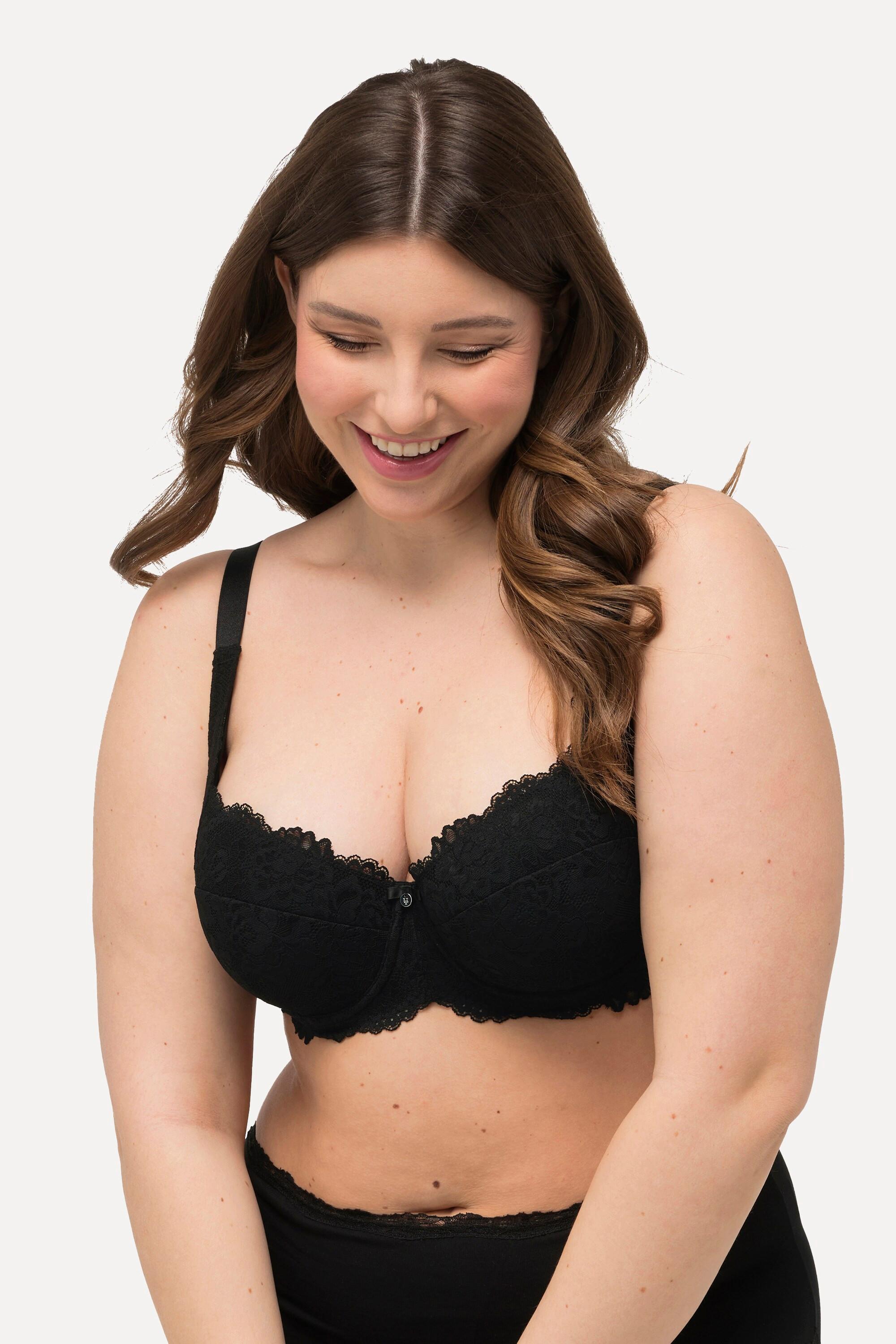 Ulla Popken Bügel-BH, Softschalen, Balconette-BH, Spitze, Cup B - D