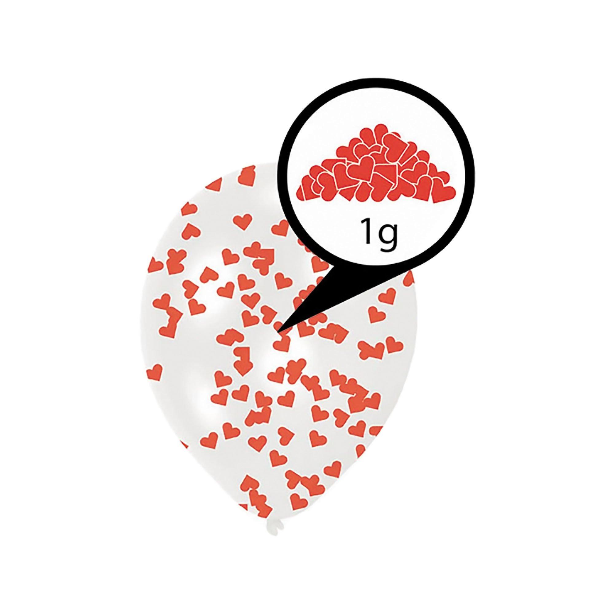 amscan 6 Ballons mit Konfetti Herzen