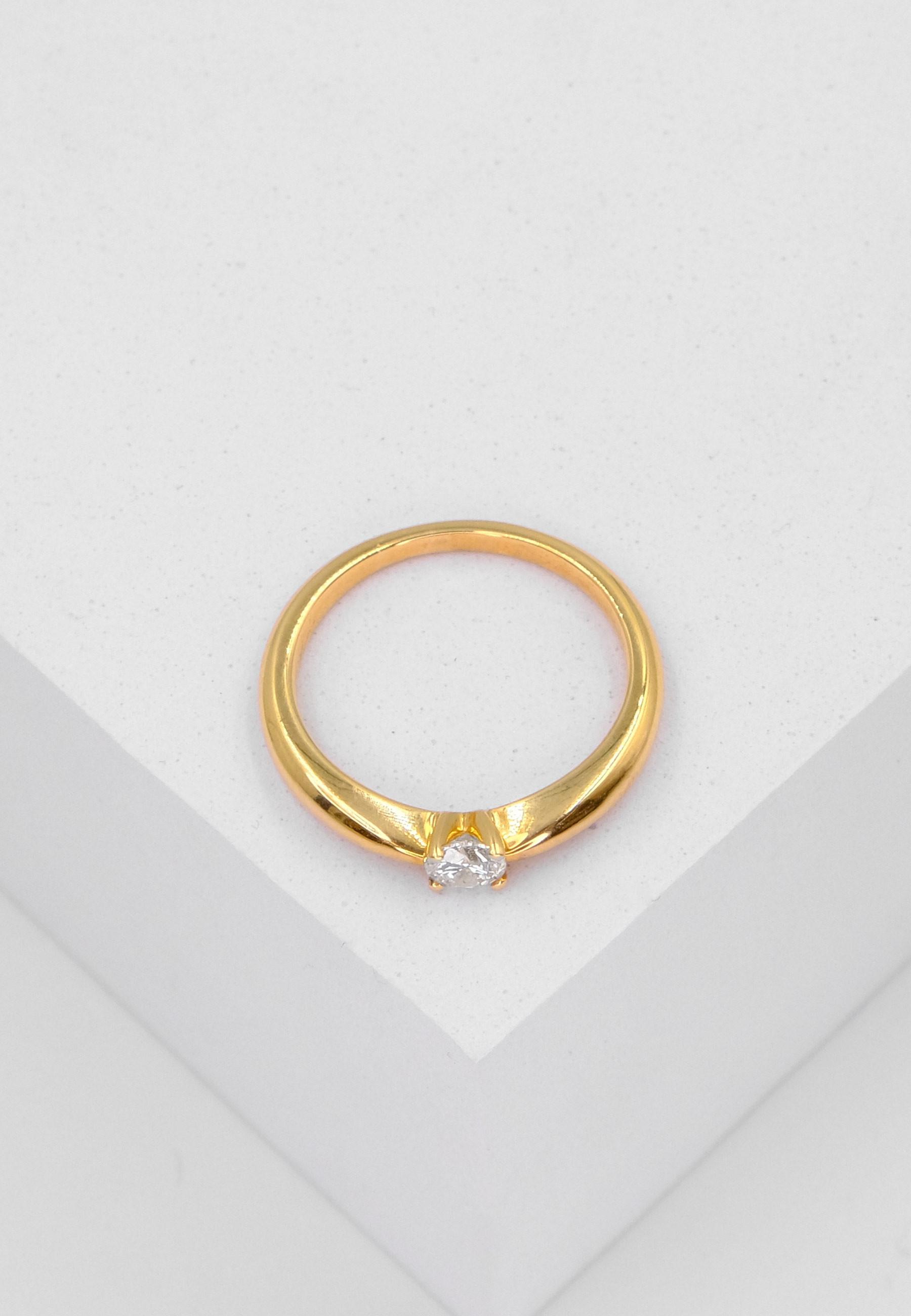 MUAU Schmuck Solitaire Ring Diamant 0.25ct. Gelbgold 750