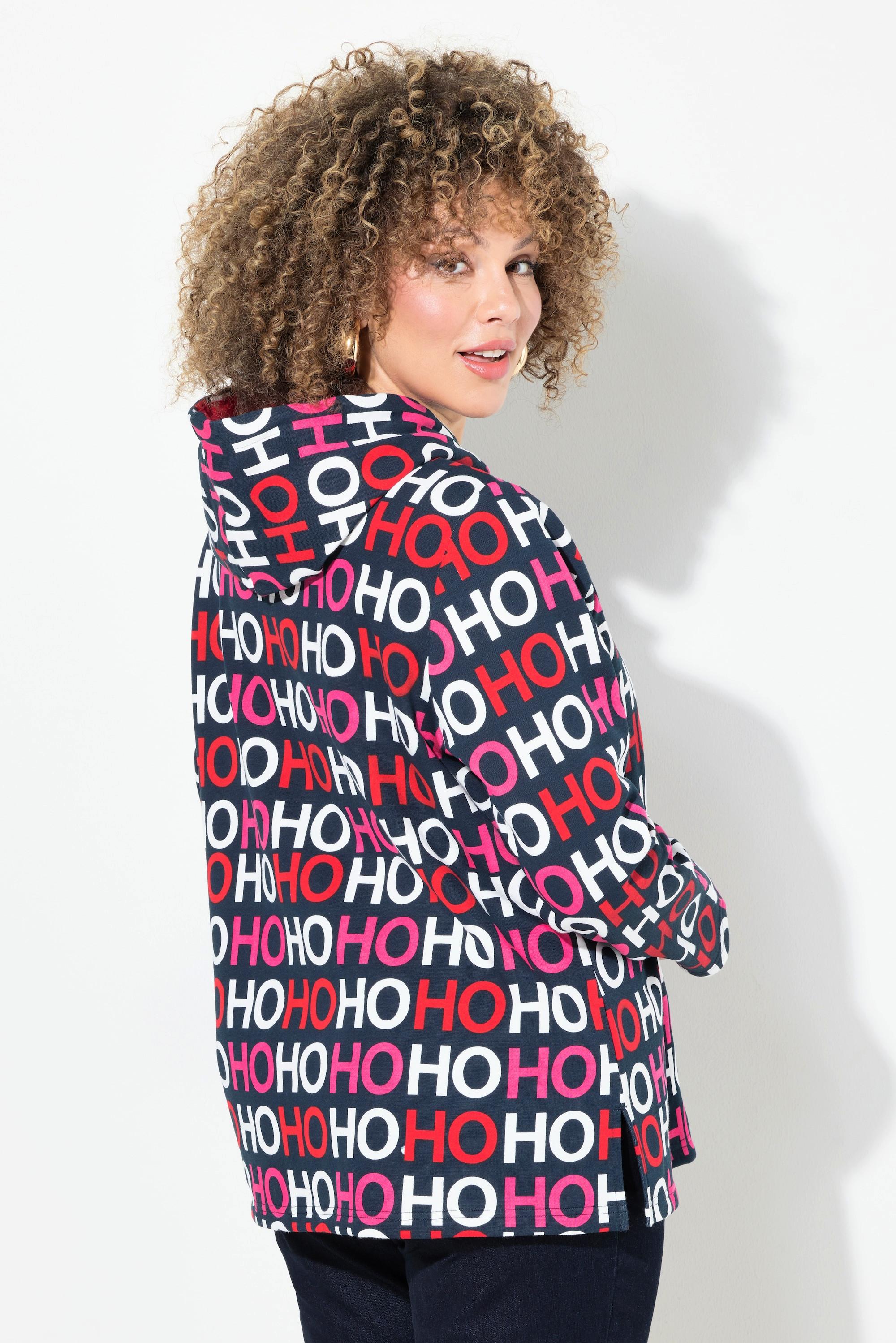 Ulla Popken Hoodie, Ho Ho Ho, Classic, Kapuze, Langarm