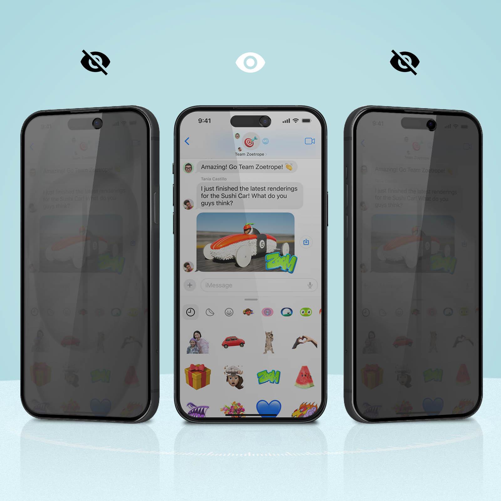 Avizar Privacy Displayfolie iPhone 15 / 15 Pro