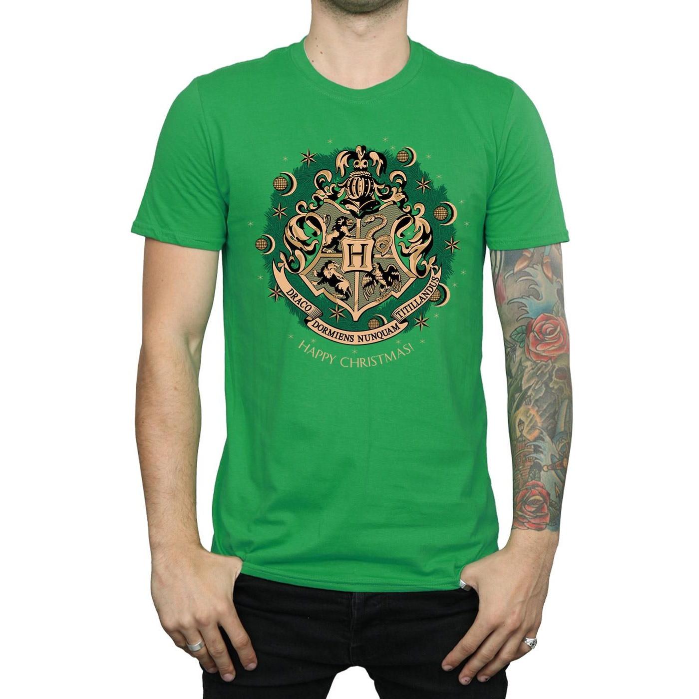 Harry Potter Hogwarts Wappen Weihnachtliches T-Shirt