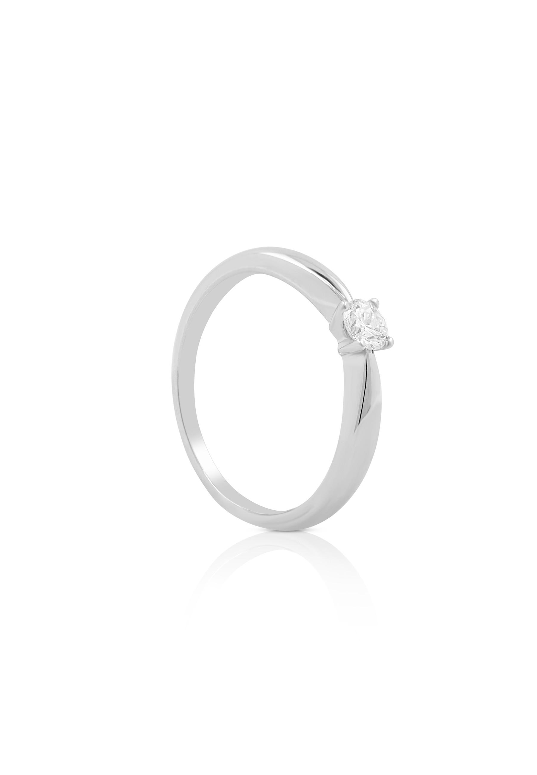 MUAU Schmuck Solitaire Ring Diamant 0.20ct. Weissgold 750