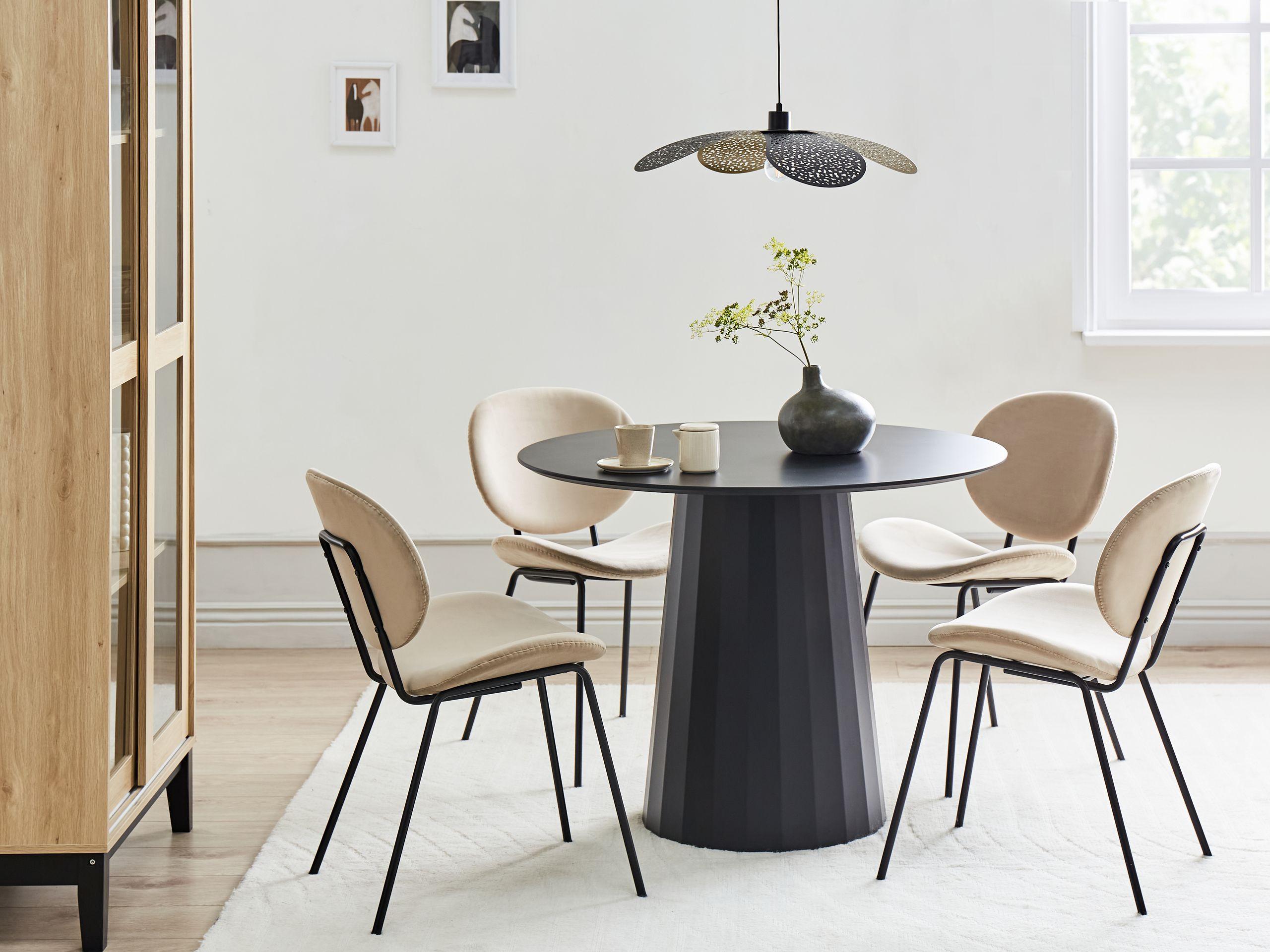 Beliani Esstisch aus Stahl Modern PLATO