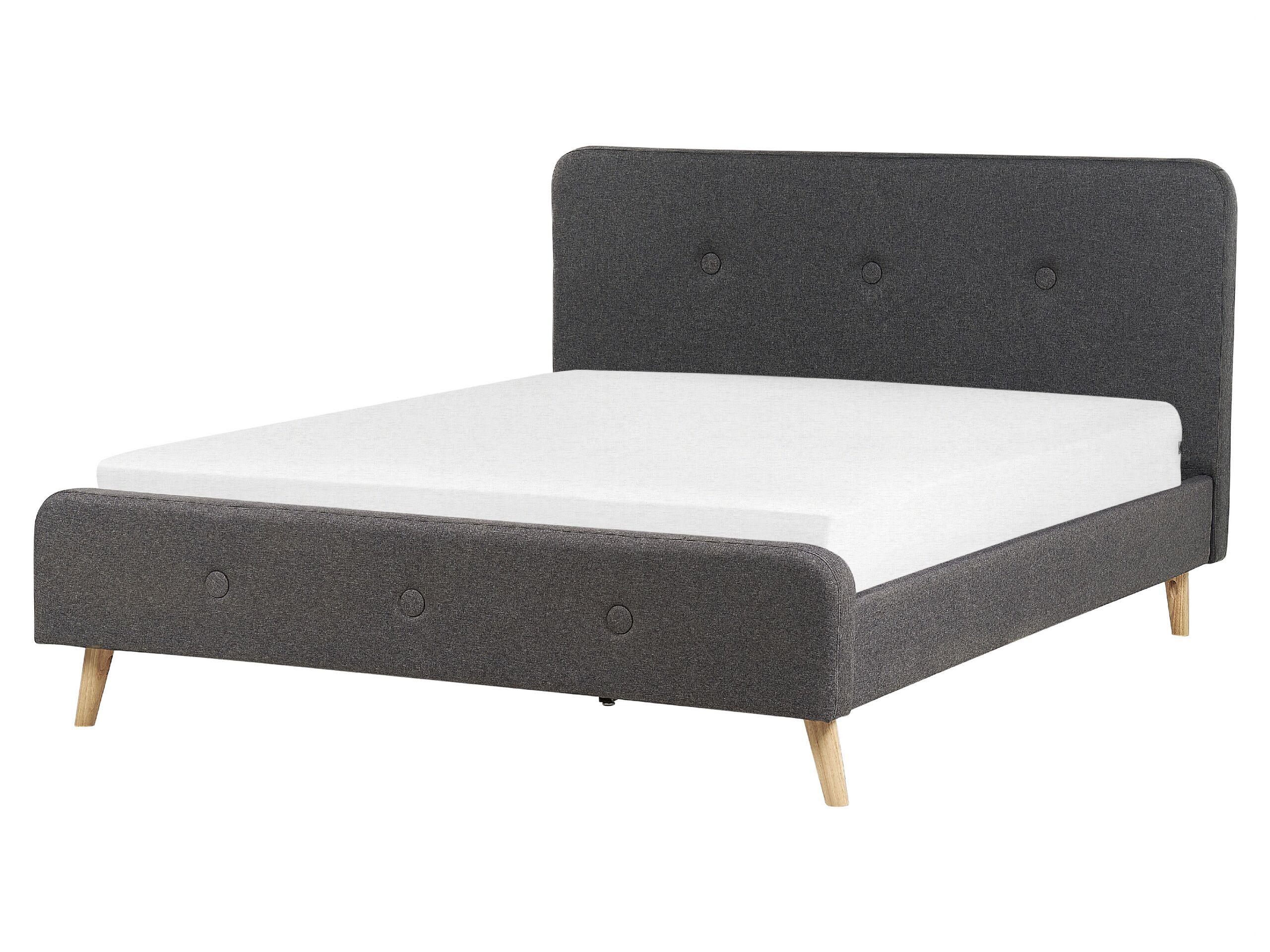 Beliani Bett mit Lattenrost aus Polyester Retro RENNES II
