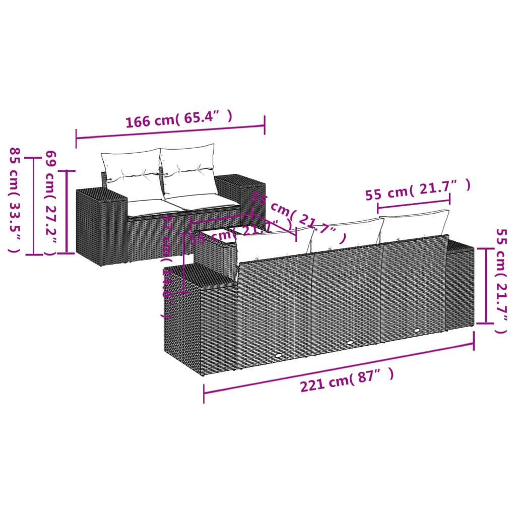 VidaXL Garten sofagarnitur poly-rattan