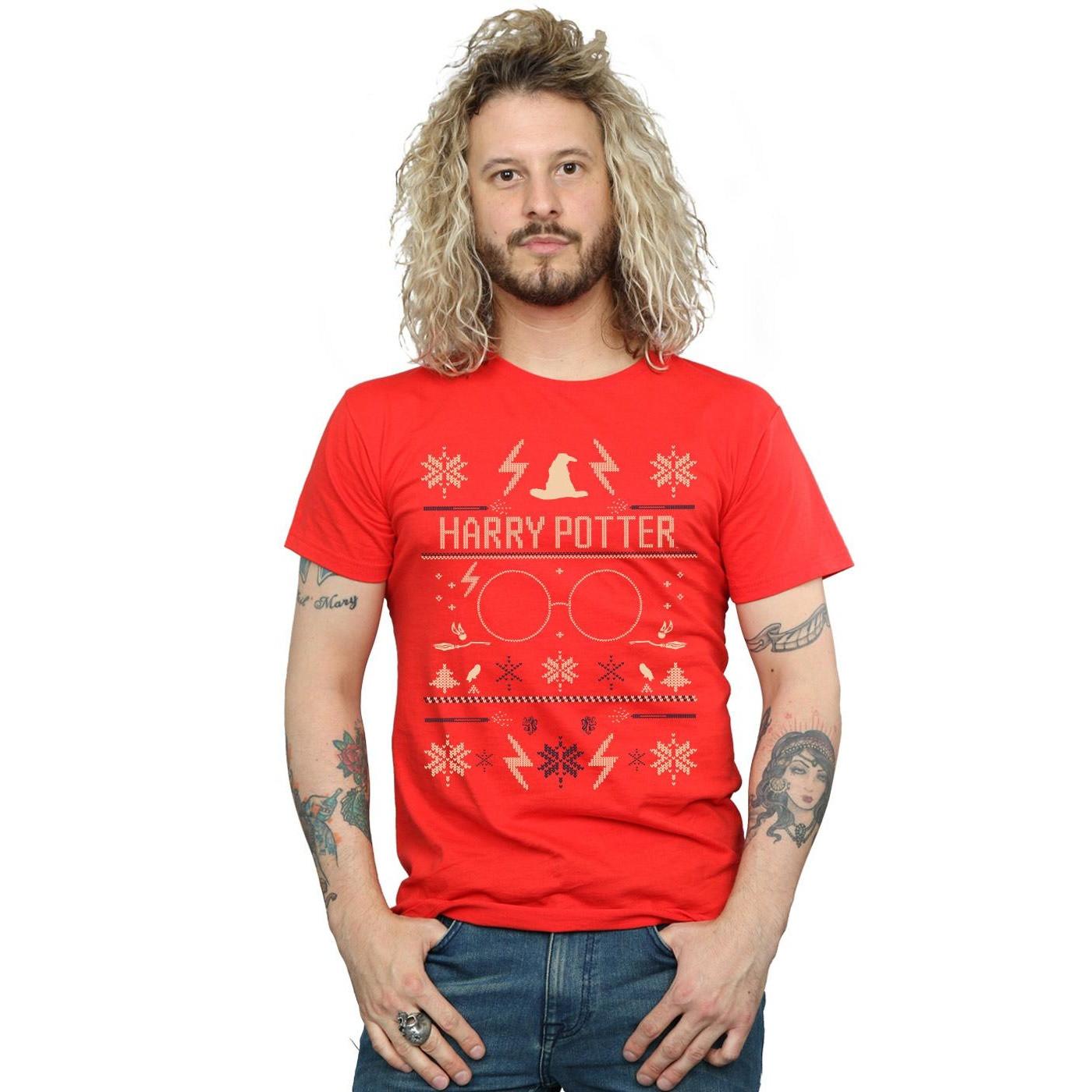 Harry Potter Christmas Jumper Style T-Shirt