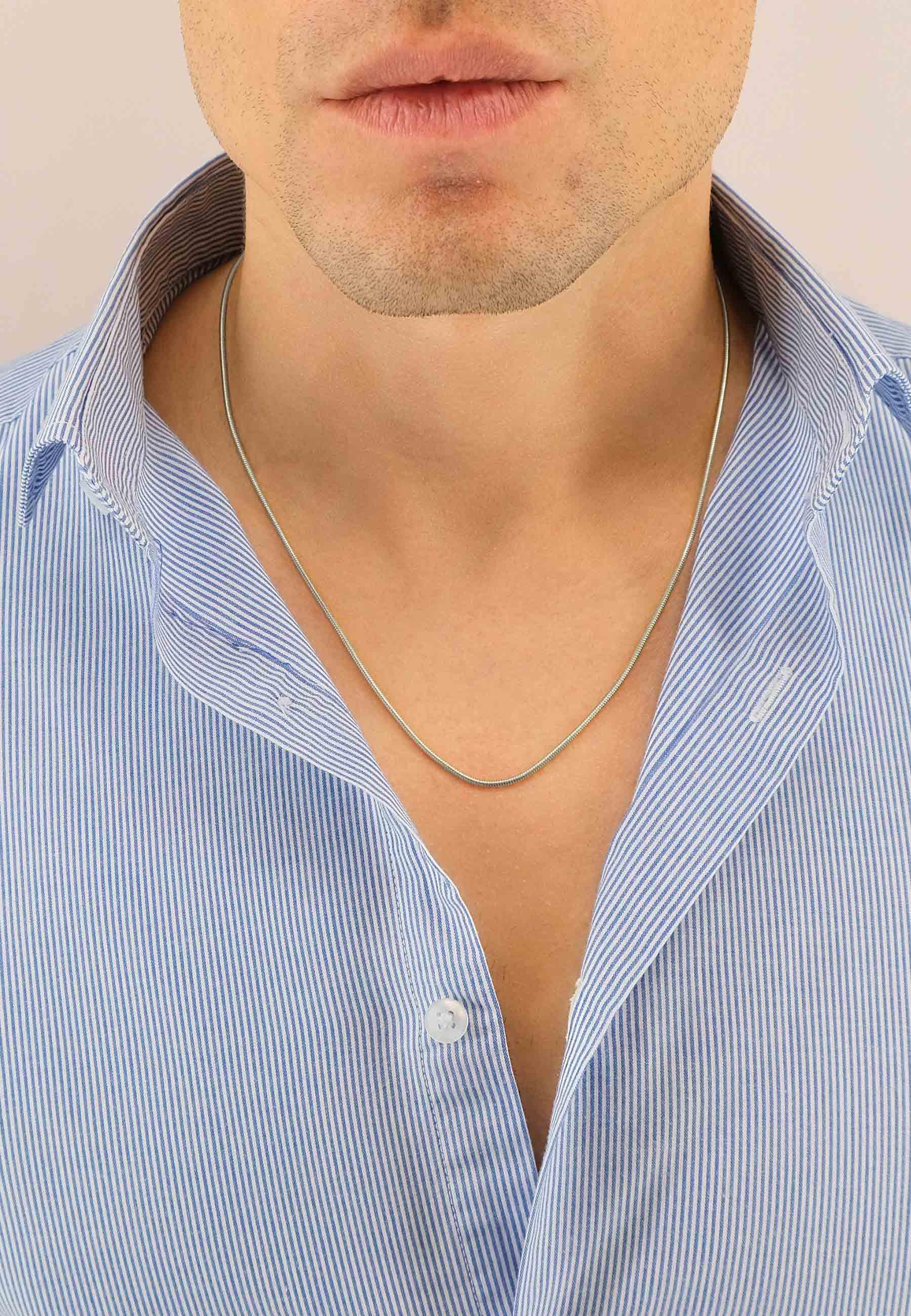 MUAU Schmuck Collier Schlange Weissgold 750, 1.6mm, 40cm