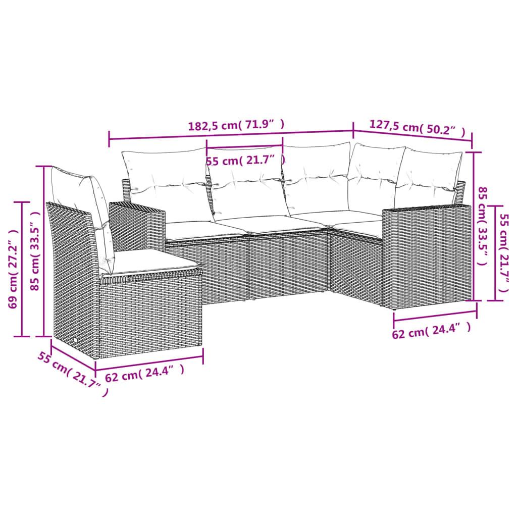 VidaXL Garten sofagarnitur poly-rattan