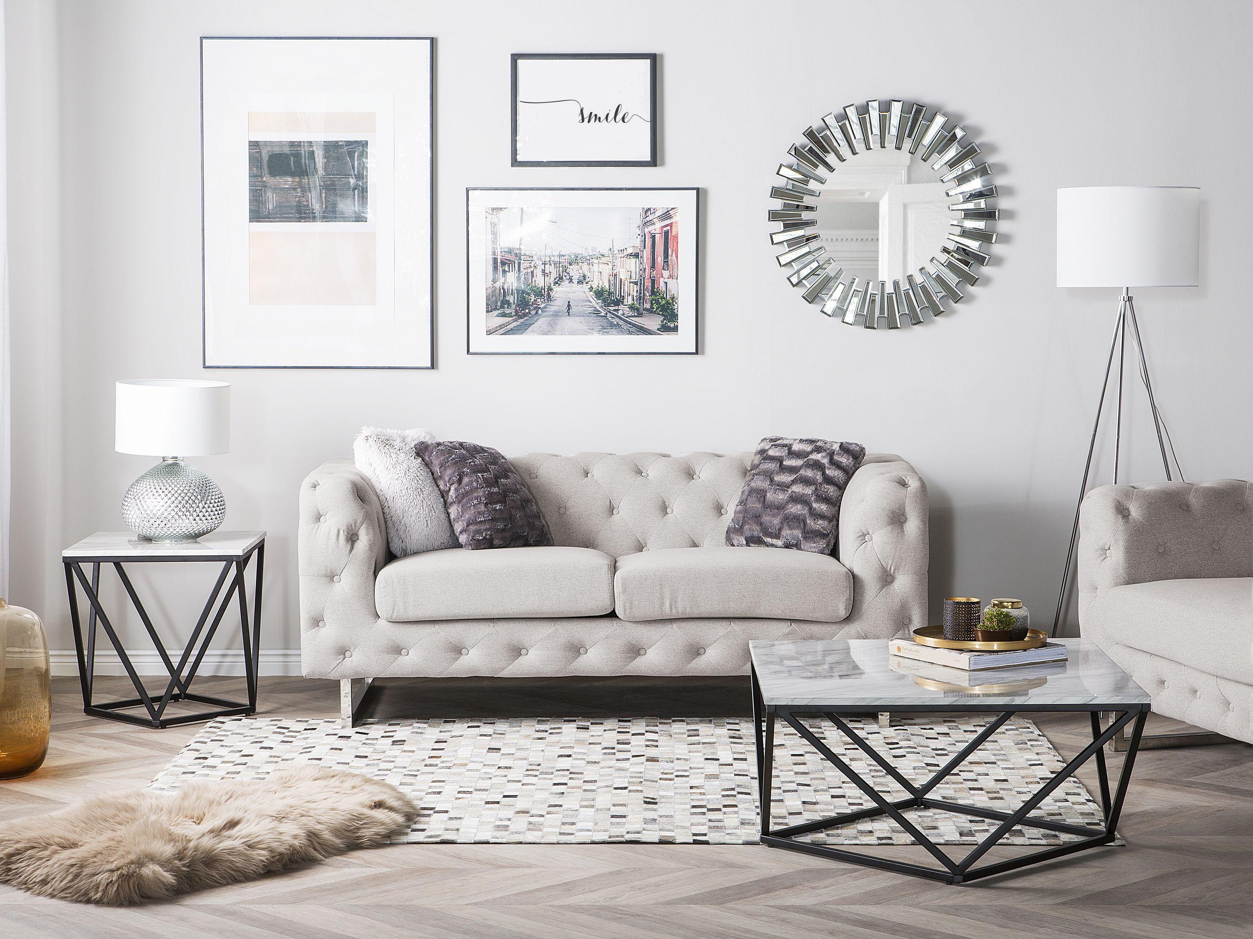 Beliani 2 Sitzer Sofa aus Polyester Glamourös VISSLAND