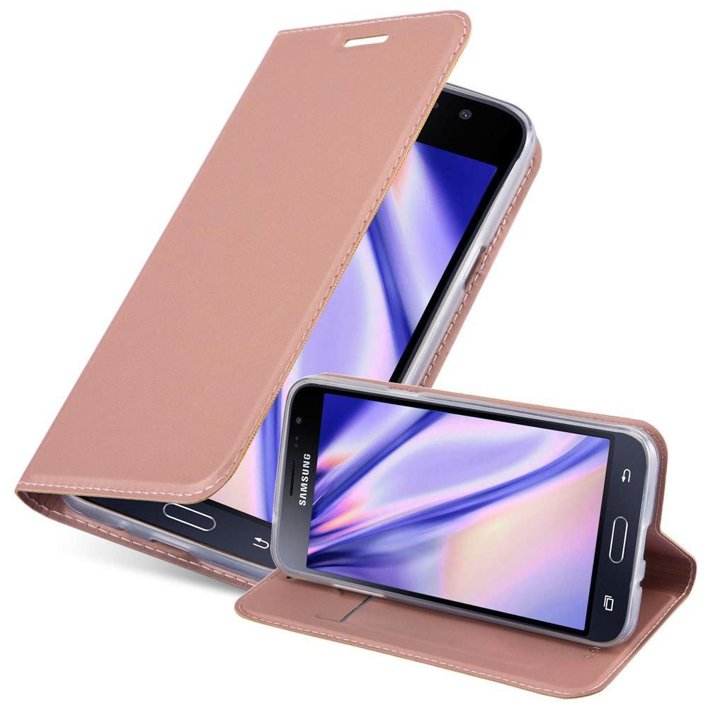 Cadorabo Hülle für Samsung Galaxy J3 2016 Magnetverschluss, Kartenfach