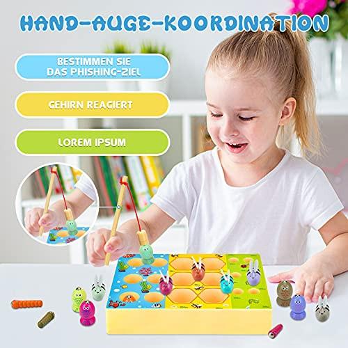 Activity-board 3 in 1 Motorikspielzeug Magnetisches Angelspiel, Spiele