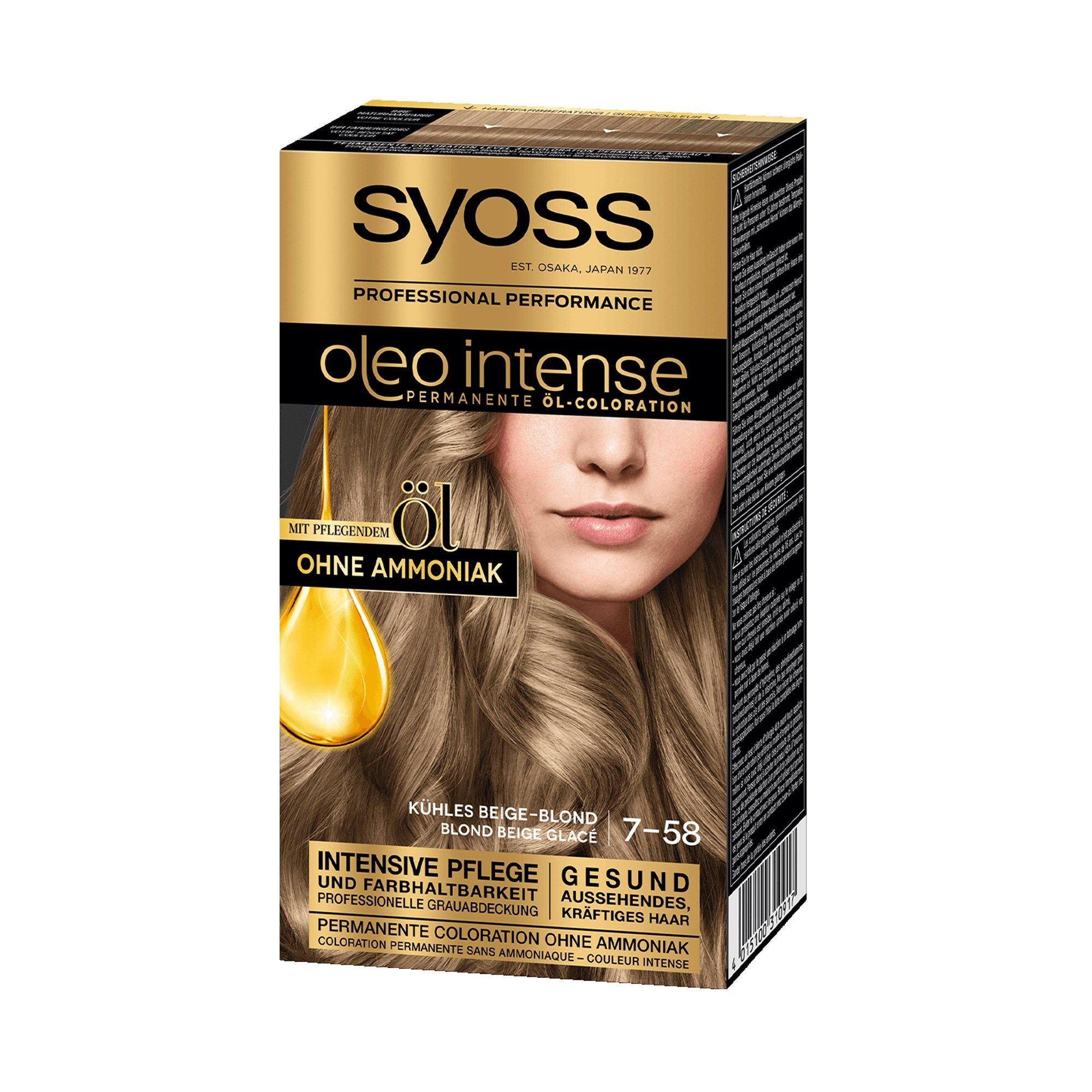 syoss Beige-Blond 7-58 Oleo Intense, permanente Öl-Coloration
