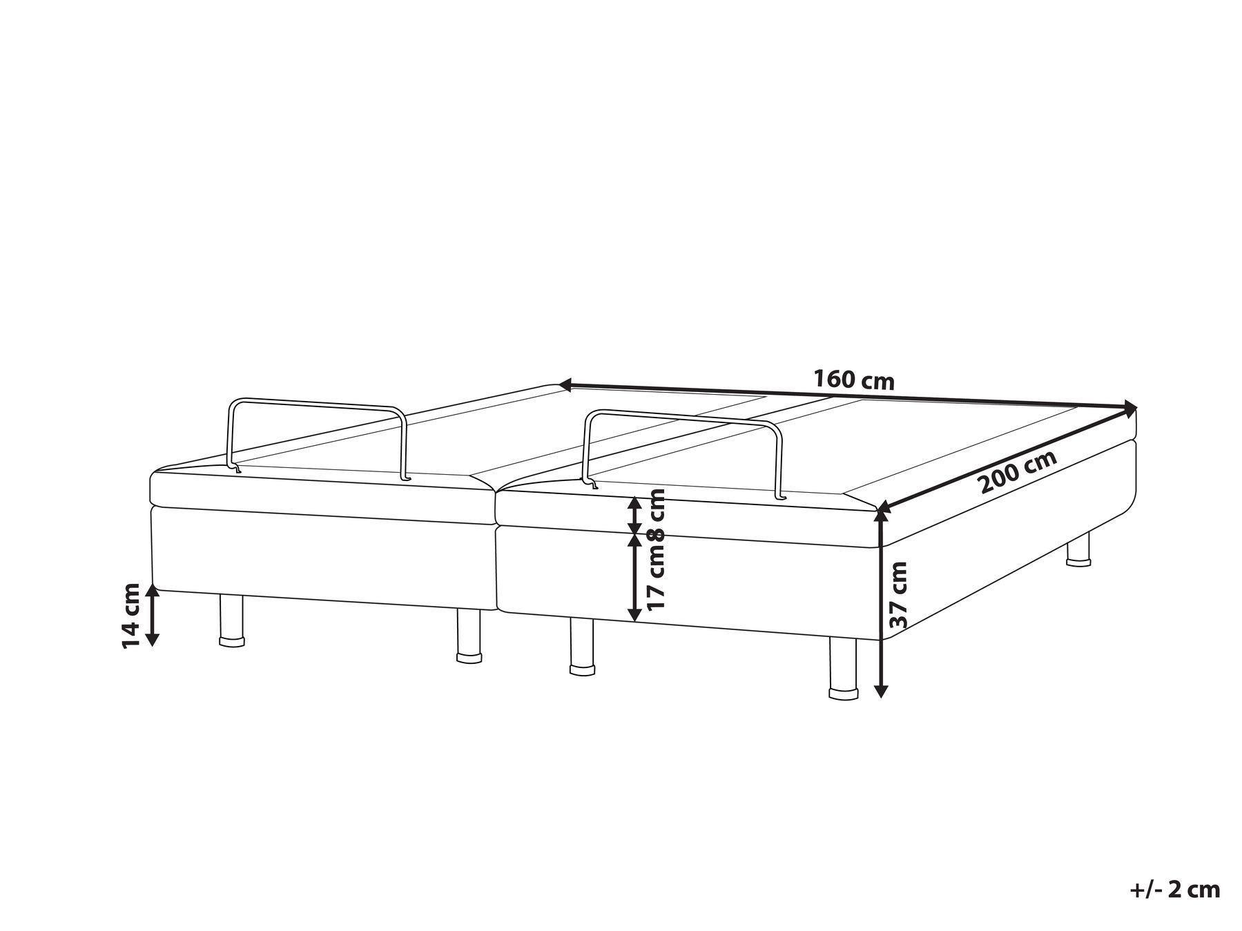 Beliani Verstellbares Bett ohne Kopfteil aus Polyester Modern DUKE II