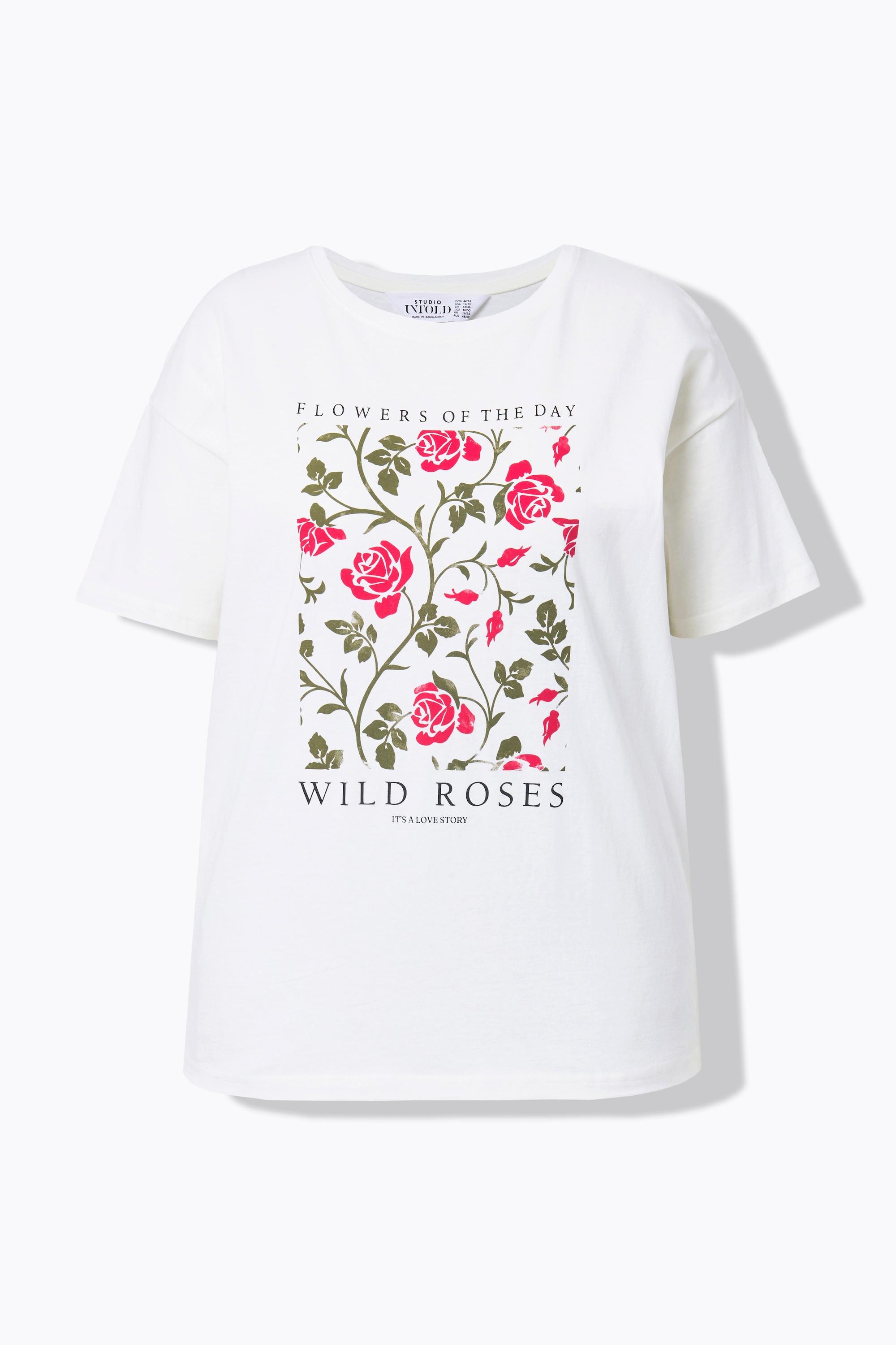 Studio Untold Oversized Halbarm T-Shirt mit Blumenprint