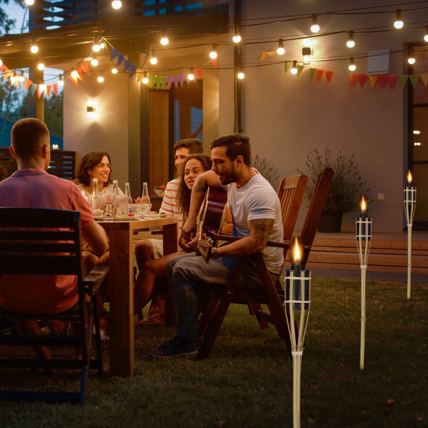 B2X Set mit 12 Gartenfackeln 90 cm