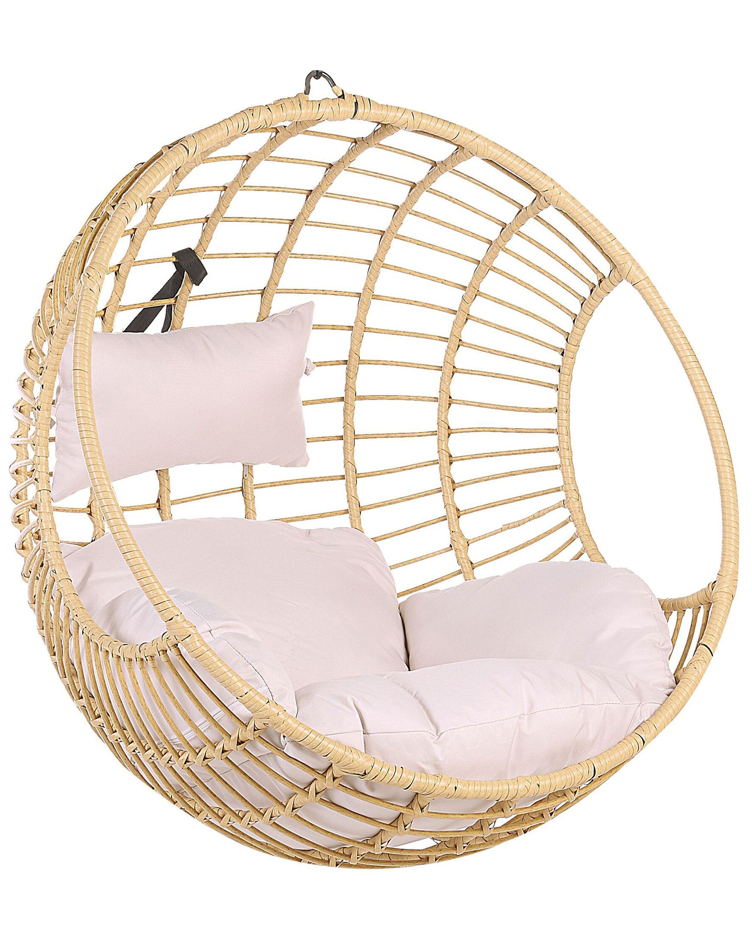 Beliani Hängesessel mit Gestell aus PE Rattan Retro ASPIO