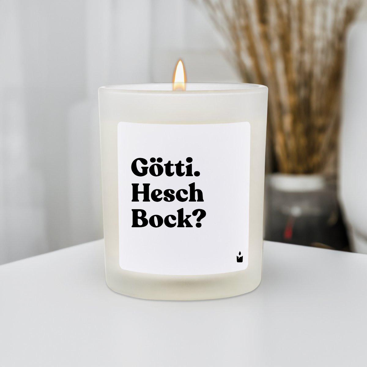 CandleHand Duftkerze Flowery Götti. Hesch Bock?