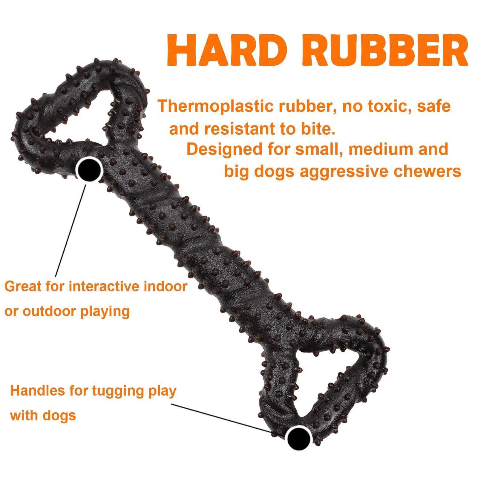 Alopini Robustes Hundespielzeug in Form eines Kauknochens aus Hartgummi mit konvexem Design
