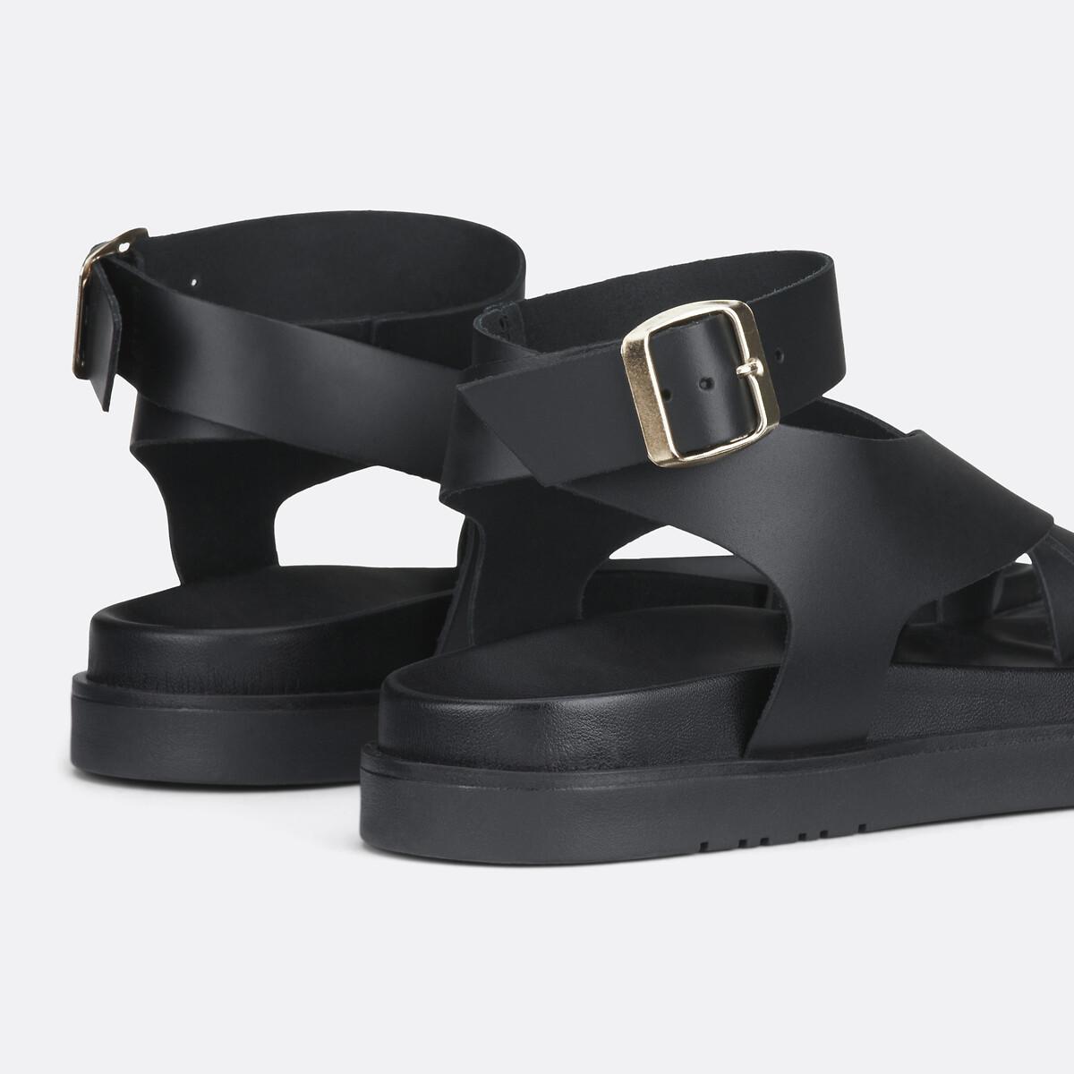 La Redoute Collections Keilabsatzsandalen aus Leder mit Riemchen