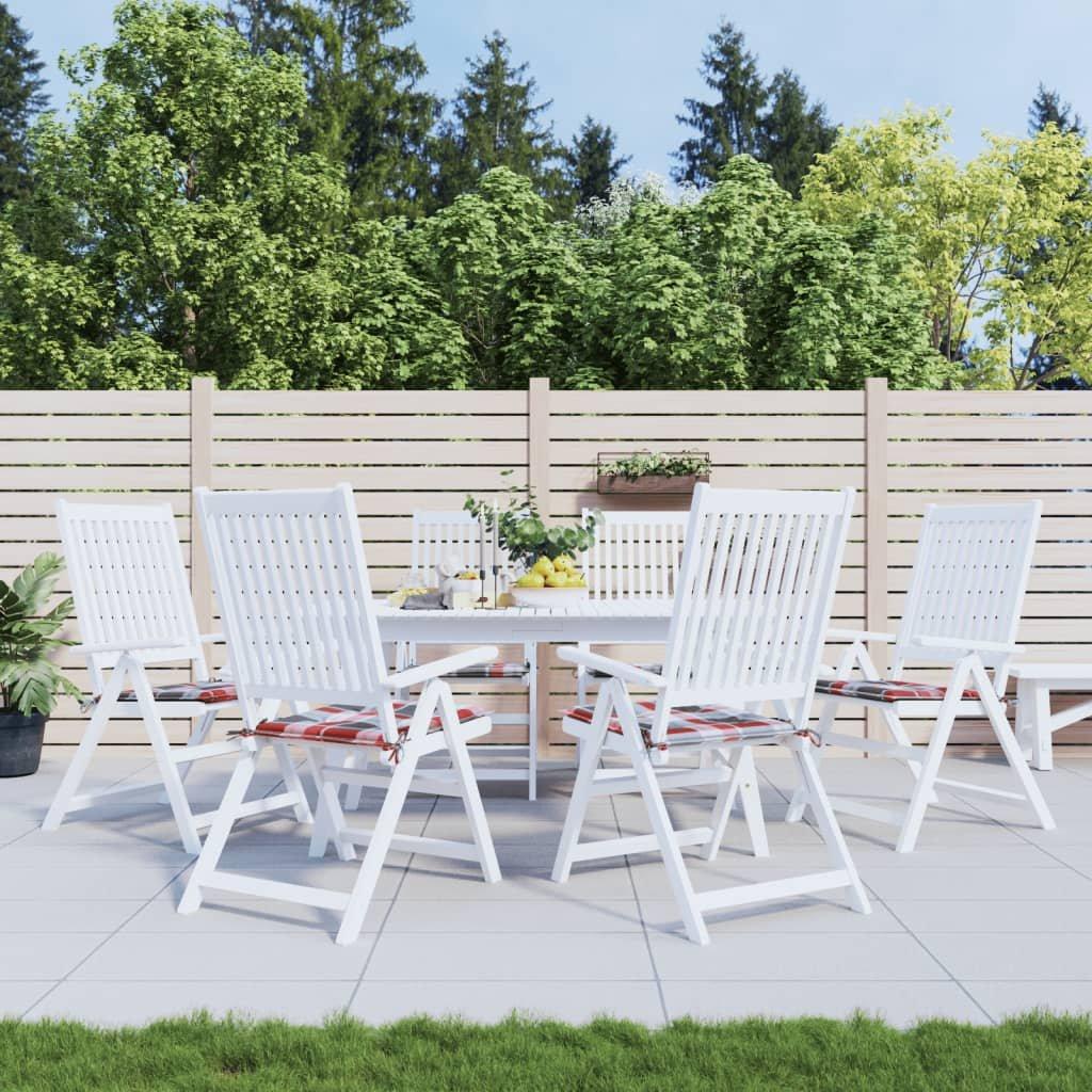 VidaXL Gartenstuhl-Kissen 6 Stk. Karomuster 50x50x3 cm Stoff