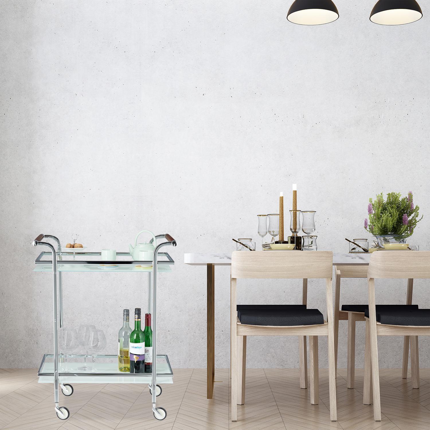 B2X Servierwagen aus Milchglas