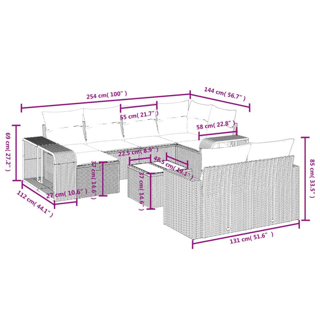 VidaXL Garten sofagarnitur poly-rattan