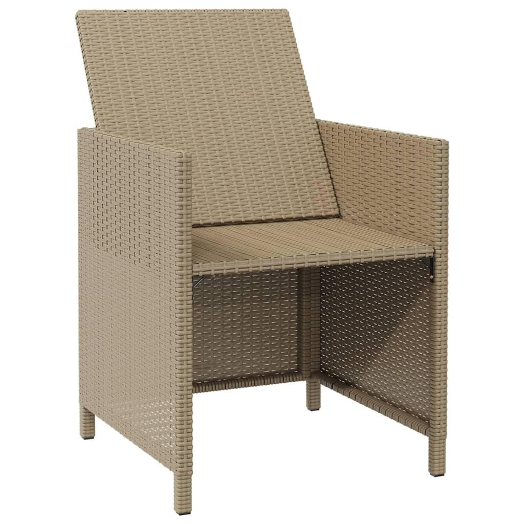 VidaXL Gartenstuhl und hocker poly-rattan