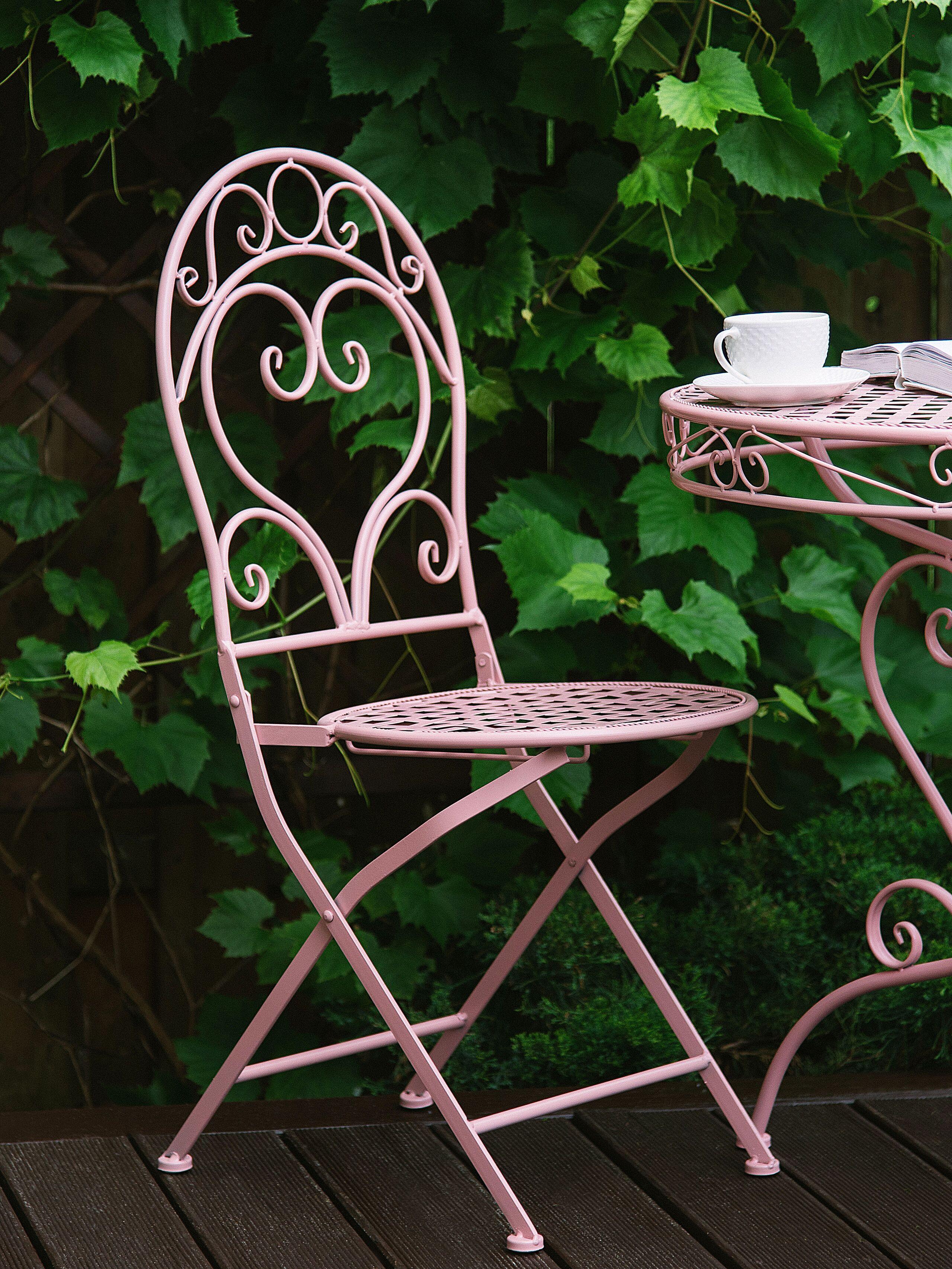 Beliani Outdoor Bistrotisch aus Eisen Retro ALBINIA