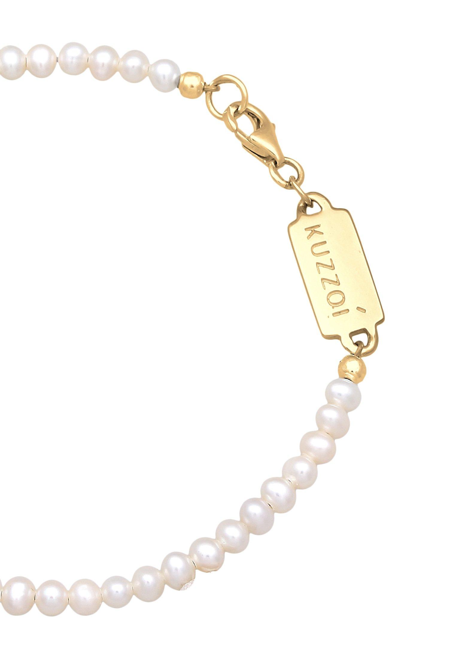 Kuzzoi Armband Süßwasserperlen Klassisch Schlicht 925 Silber