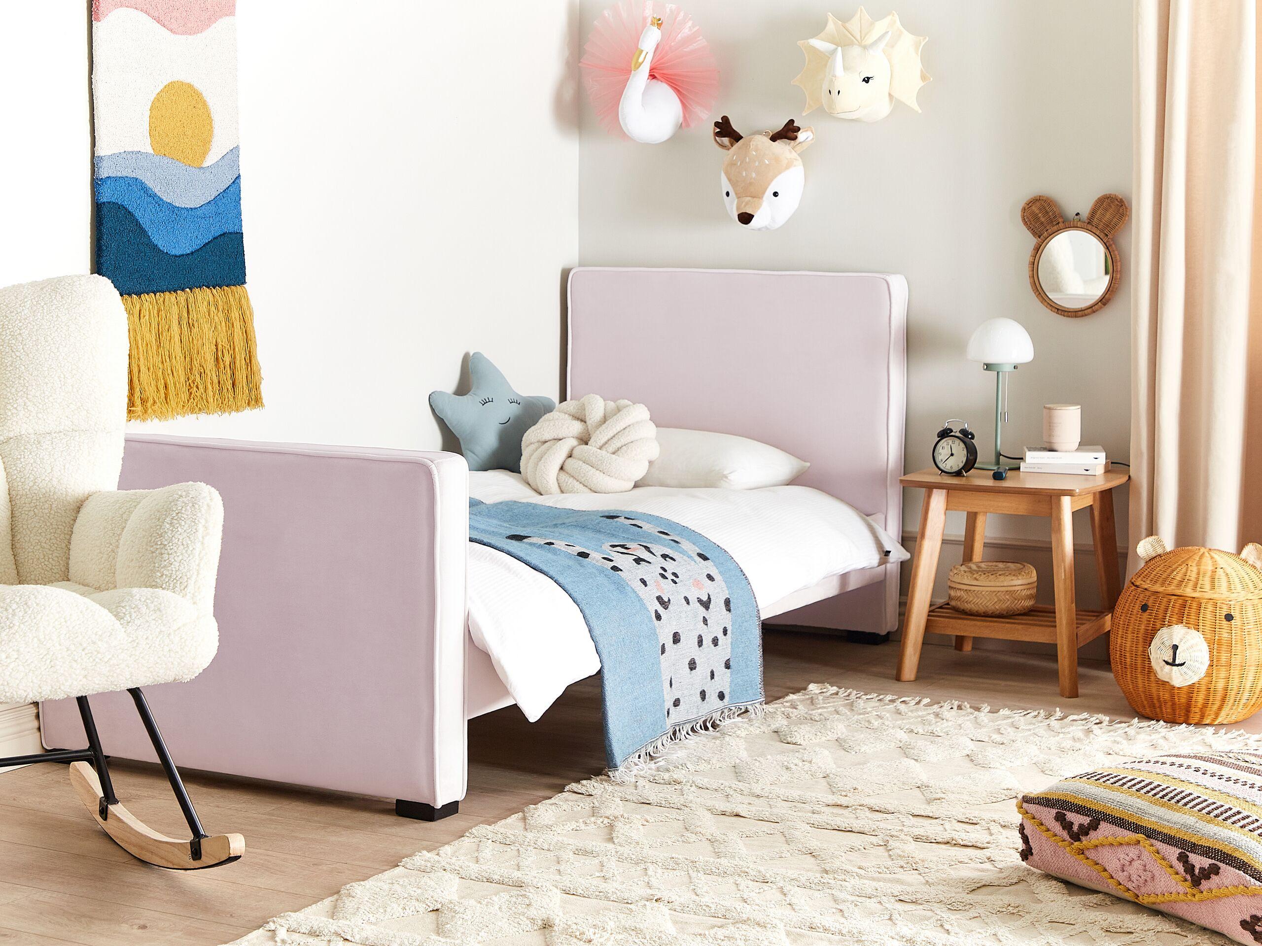Beliani Kinderbett aus Samtstoff Modern TEENIE