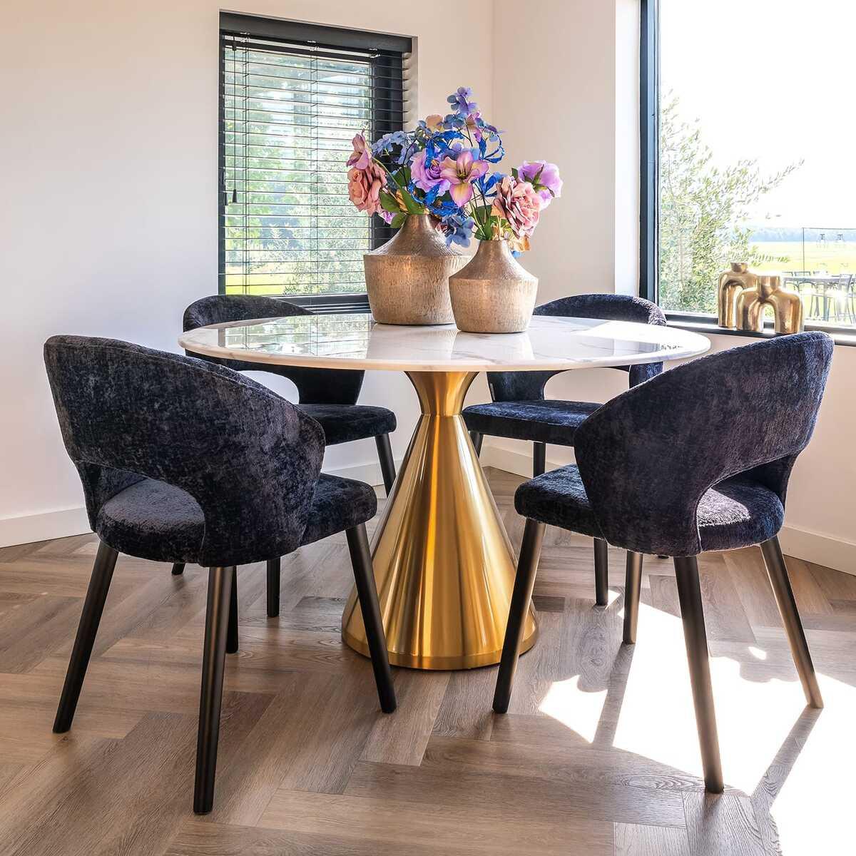 mutoni Esstisch Tenille weiss gold 130