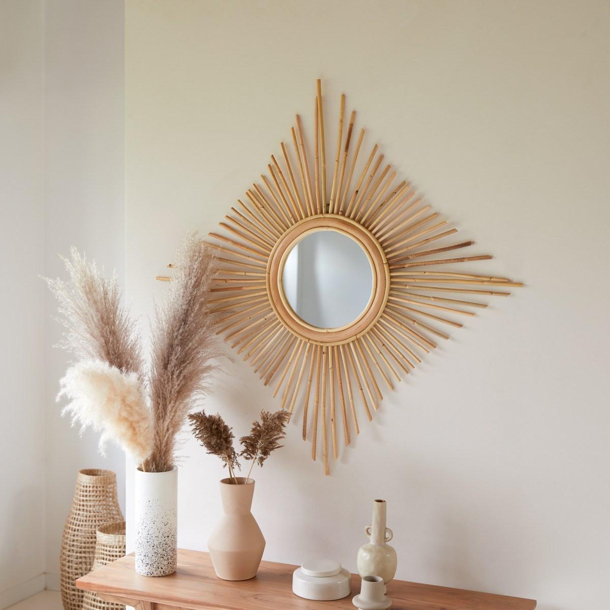 Tikamoon Spiegel aus Rattan natur 80 cm Isidore