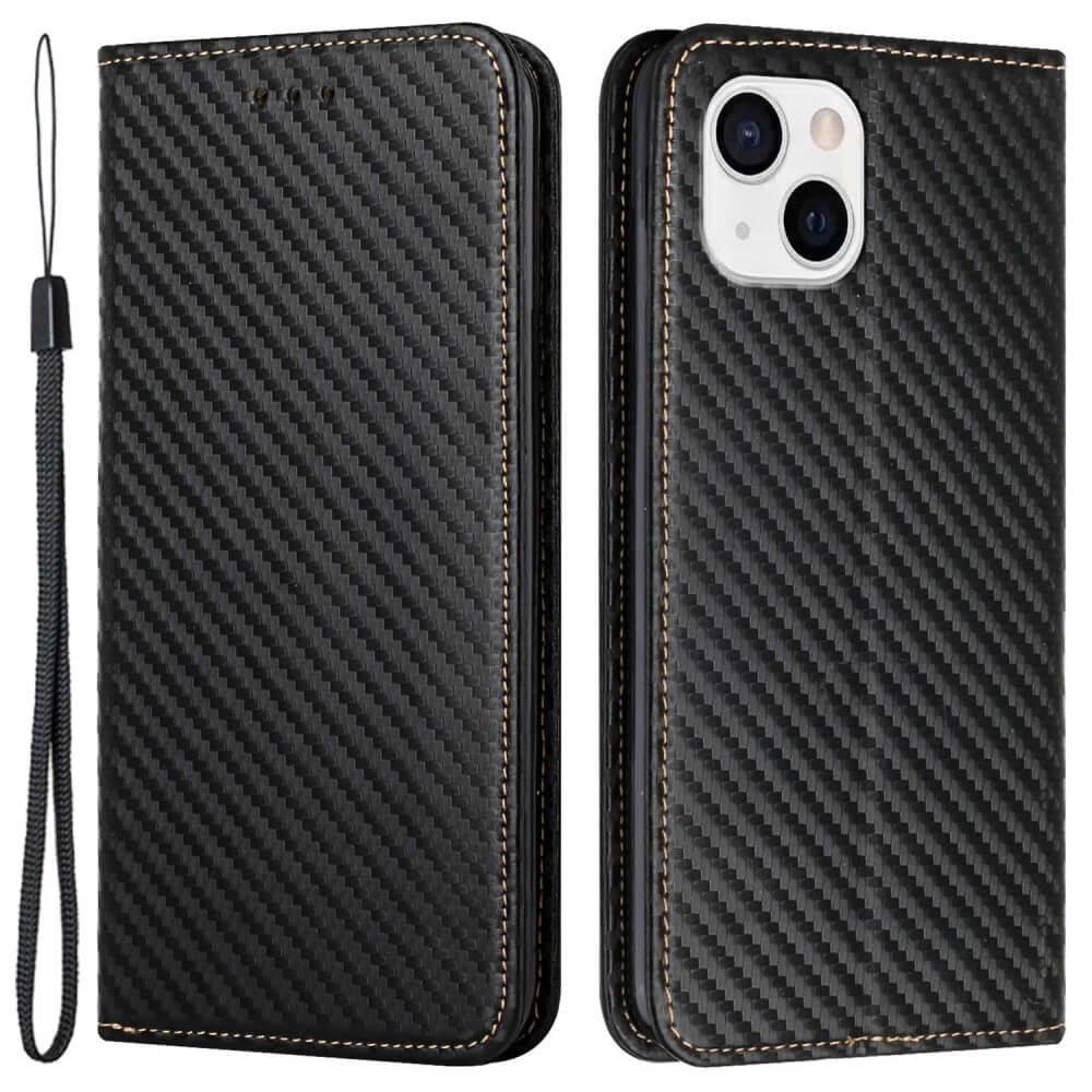 Cover-Discount iPhone 15 Plus - Carbon Look Flip Case Hülle