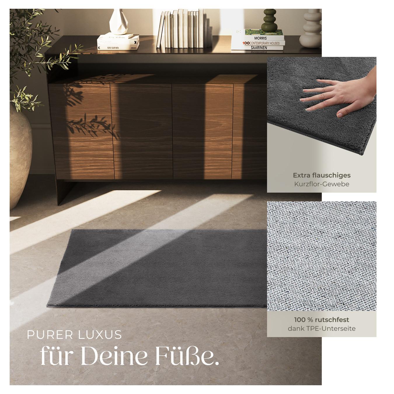 Tectake Kurzflorteppich Soft Zone 80 x 150 cm