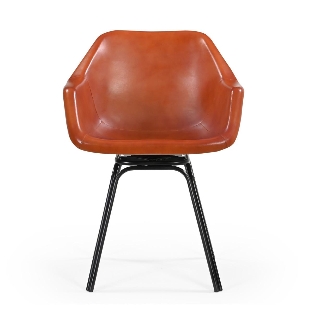 Calicosy Drehbarer Bridge-Stuhl aus Leder L44 cm - ROCKIE