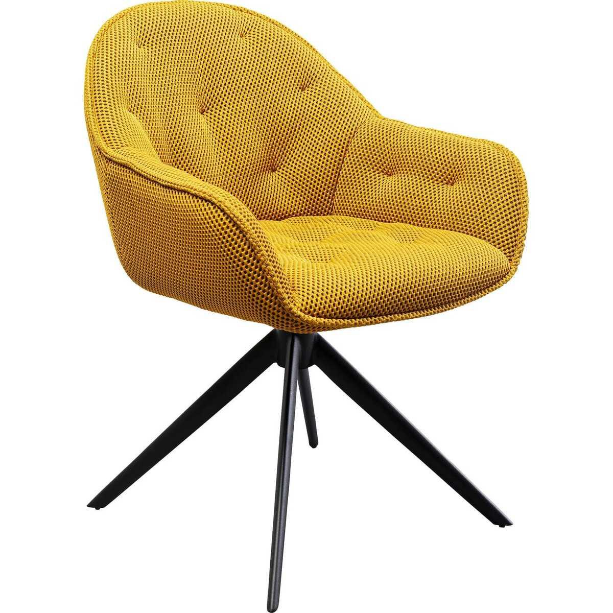 KARE Design Drehstuhl Carlito Mesh gelb