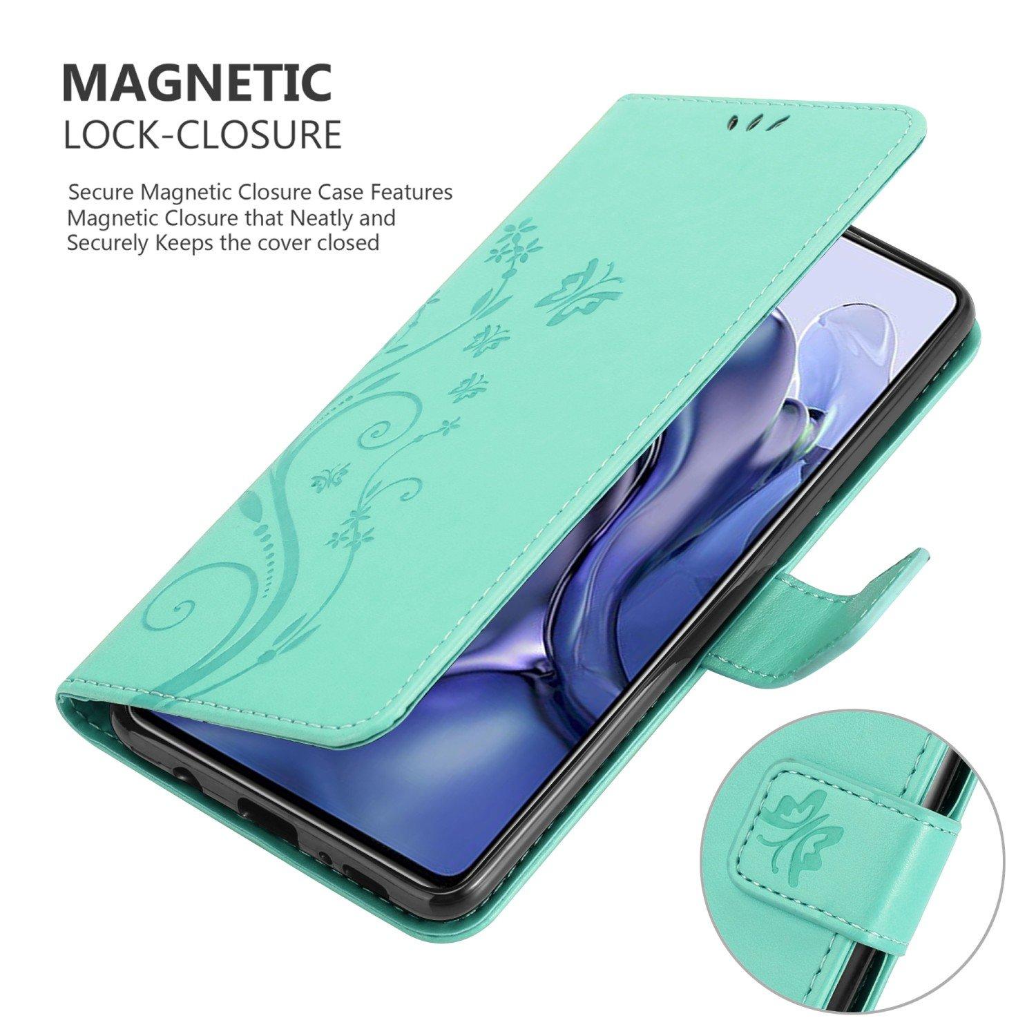 Cadorabo Hülle für Xiaomi 11T 11T PRO Blumen Design Magnetverschluss