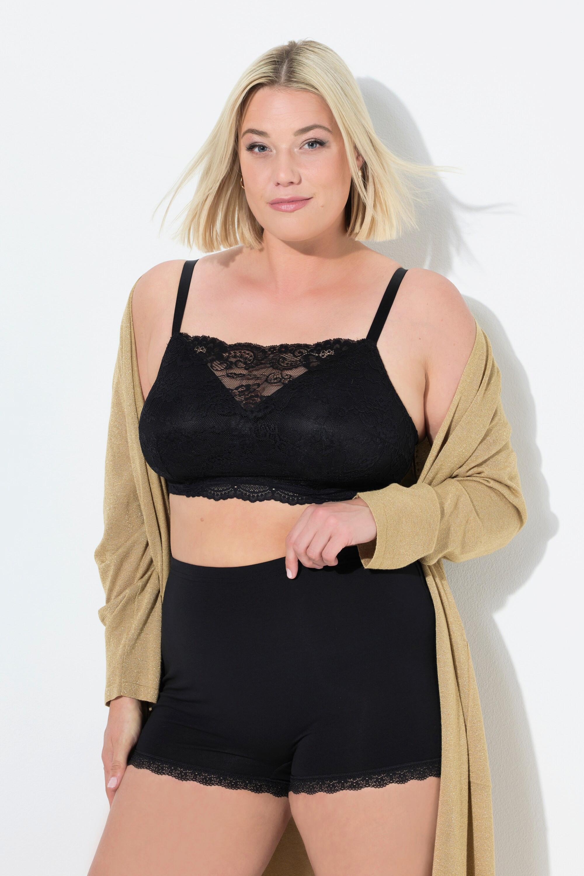 Ulla Popken Pantys, 3er-Pack, Spitzenband