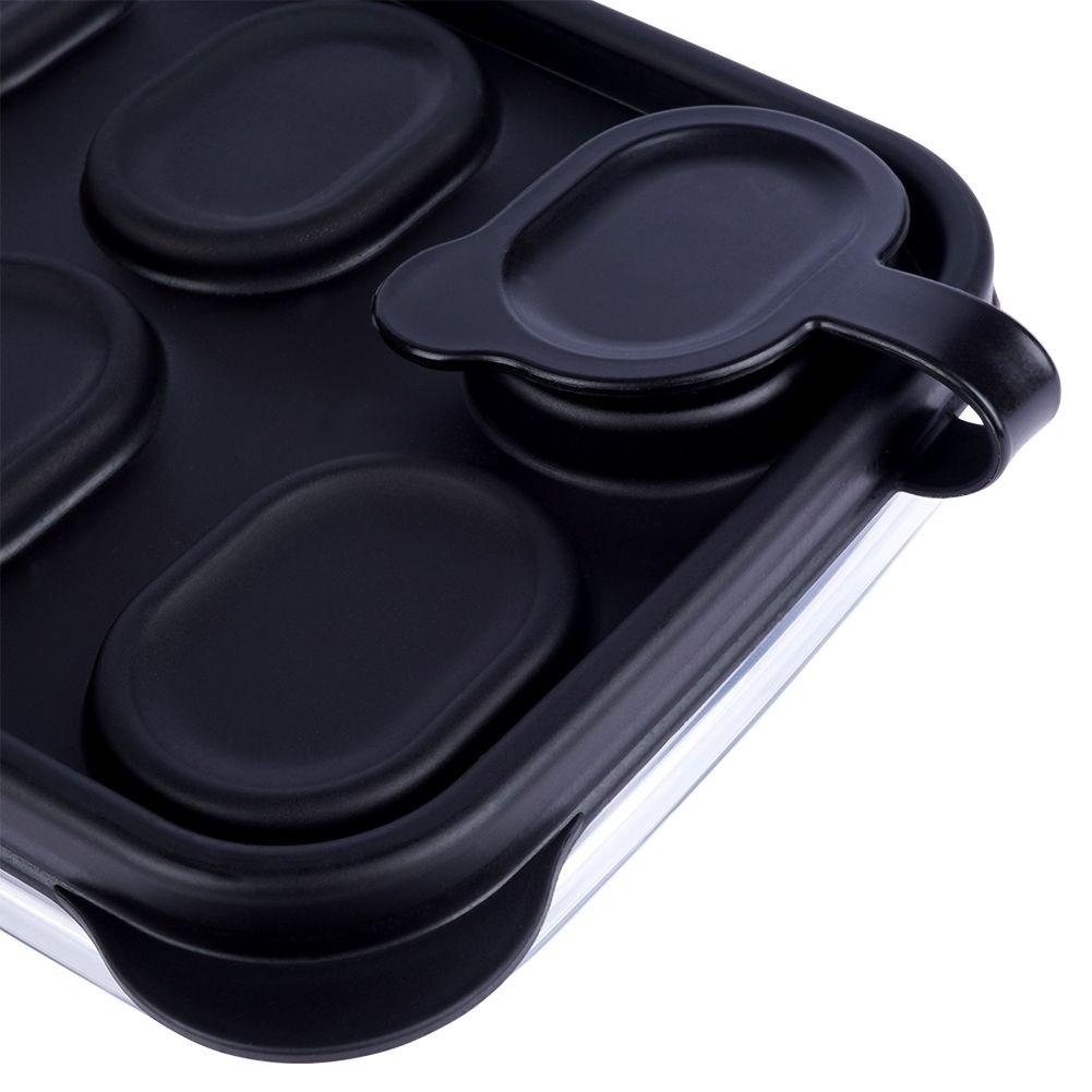 B2X Eisform für 12 Eiswürfel mit Deckel und Silikonboden