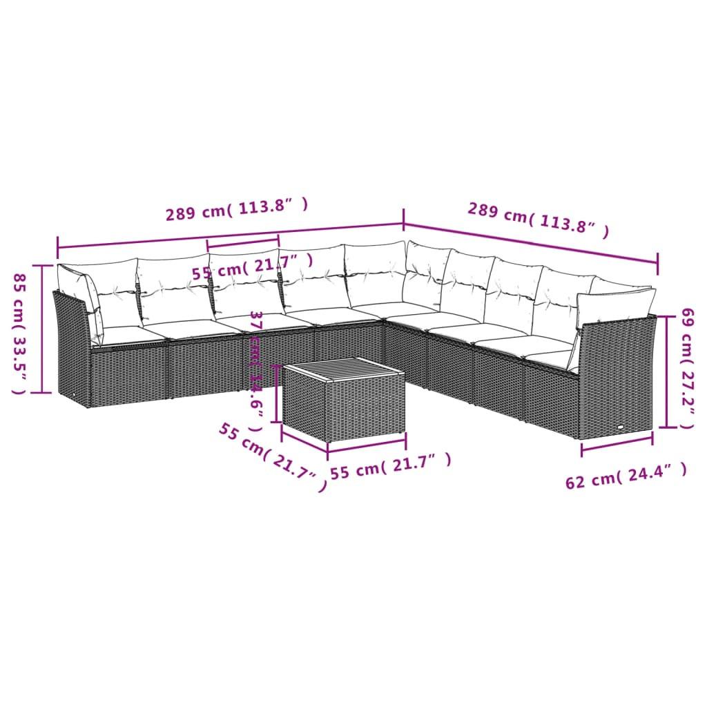 VidaXL Garten sofagarnitur poly-rattan